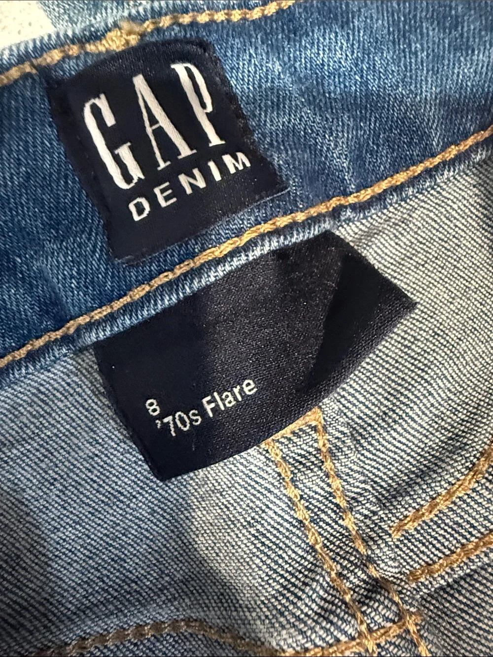 GAP Blue Flared Girls Jeans with White Heart Accents